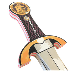 Liontouch Knight Sword in red with a glossy yellow handle, silver blade, and black grip featuring red stripe detail.