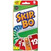 Skip-Bo Ultimate Sequencing Card Game packaging features colorful design with visible cards, numbers, and symbols on a white