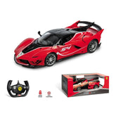 Mondo Ferrari FXX K EVO radio-controlled vehicle with red and black plastic features, full function, and opening doors.