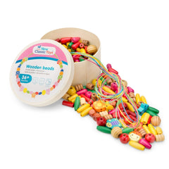 New Classic Toys - Lacing Beads - 230 Pieces And 4 Cords - Arts & Crafts