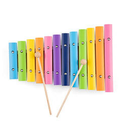 New Classic Toys - Xylophone With Music Book - 12 Bars - Musical Instruments
