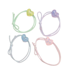 Nice - Heartful 4-delige set haarelastieken - Persoonlijke verzorging