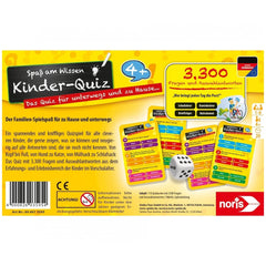 Noris childrens quiz board game in German, featuring colorful design and 100 questions for kids from kindergarten to grade 2.