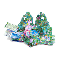 NUINUI Unicorni Pop Up XXL retail packaging features a glossy cardboard box with colorful printed paper and a plastic window.