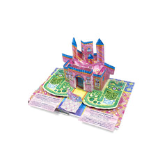 NUINUI Unicorni Pop Up XXL features a colorful cardboard castle-shaped design with plastic components.