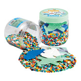 Pat Hama 4000 beads in green tub, featuring multiple plastic containers and labeled lids for easy organization.