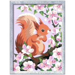Ravensburger - Creart Squirrel On Cherry Branch - Painting By Numbers - Arts & Crafts