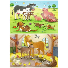 Ravensburger - Gelukkige Dierenfamilies - 2x12 Stukken - Puzzels
