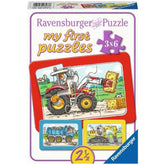 Ravensburger - Meine ersten Puzzles - Bagger, Traktoren und Muldenkipper - 3X6 Teile - Puzzles