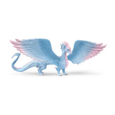 Schleich Crystal Dragon figure in glossy blue and pink, standing upright with spread wings and a long tail.