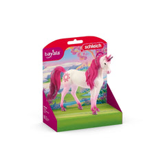 Schleich Bayala Mandala Unicorn Sea figure in pink and white packaging with clear window and age labels.