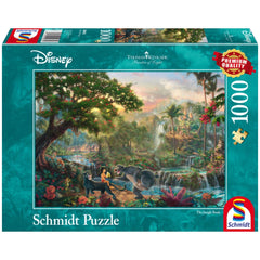 Schmidt Spiele Disney Jungle Book 1000-piece puzzle box featuring a vibrant jungle scene with wildlife and a waterfall.