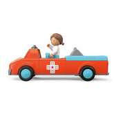 Siku Anna Amby play vehicle features a glossy blue truck with orange accents and wheels, perfect for imaginative play.