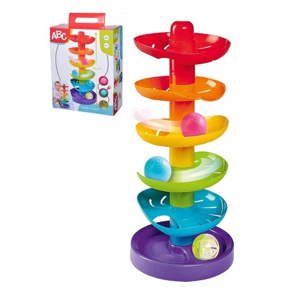 Simba - ABC Rainbow Ball Tower features a colorful multi-level play tower with a ball pit for engaging baby activity.