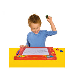 Simba - Art & Fun Magic Drawing Board with child smiling while drawing a flower on a colorful tablet.