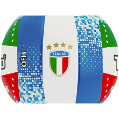 TeoKaido Italia Flag Volleyball features a textured surface with a colorful design of blue, green, red, and white, showcasing