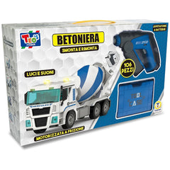 Teorema - Teos Power Betoniera Giocattolo da Costruire - Play Vehicles