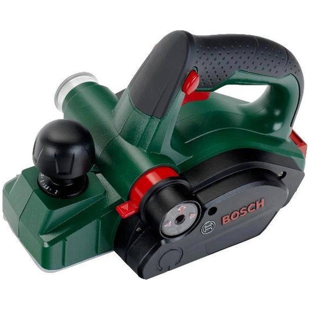 Theo Klein Bosch planer in green and black, featuring a textured handle and red trigger, ideal for pretend play.