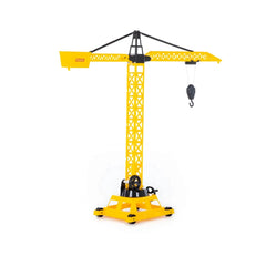 WADER Tower Crane Wheeled Bag features a vibrant yellow plastic crane with multiple black pulleys and a hook, ideal for plays