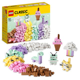 LEGO 11028 Classic Creative Pastel Fun Bricks Box, Building Toys for Kids, Girls, Boys Aged 5 Plus with Models; Ice Cream, Dinosaur, Cat & More, Creative Learning Gift