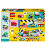 LEGO Classic Creative Vehicles, Colourful Model Cars Kit featuring a Police Car Toy, Ice-Cream Truck, Limo, Van & More, Bricks Building Toys for Kids, Boys and Girls Aged 5 Plus with 52 Wheels 11036