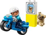 LEGO 10967 DUPLO Town Rescue Police Motorcycle Toy for Toddlers 2 Plus Years Old, with Police Officer and Dog Figure, Fine Motor Skills Development