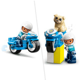 LEGO 10967 DUPLO Town Rescue Police Motorcycle Toy for Toddlers 2 Plus Years Old, with Police Officer and Dog Figure, Fine Motor Skills Development