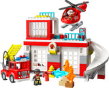 LEGO 10970 DUPLO Fire Station & Helicopter Playset, with Push & Go Truck Toy for Toddlers 2 Plus Years Old, Large Bricks Educational Learning Toys