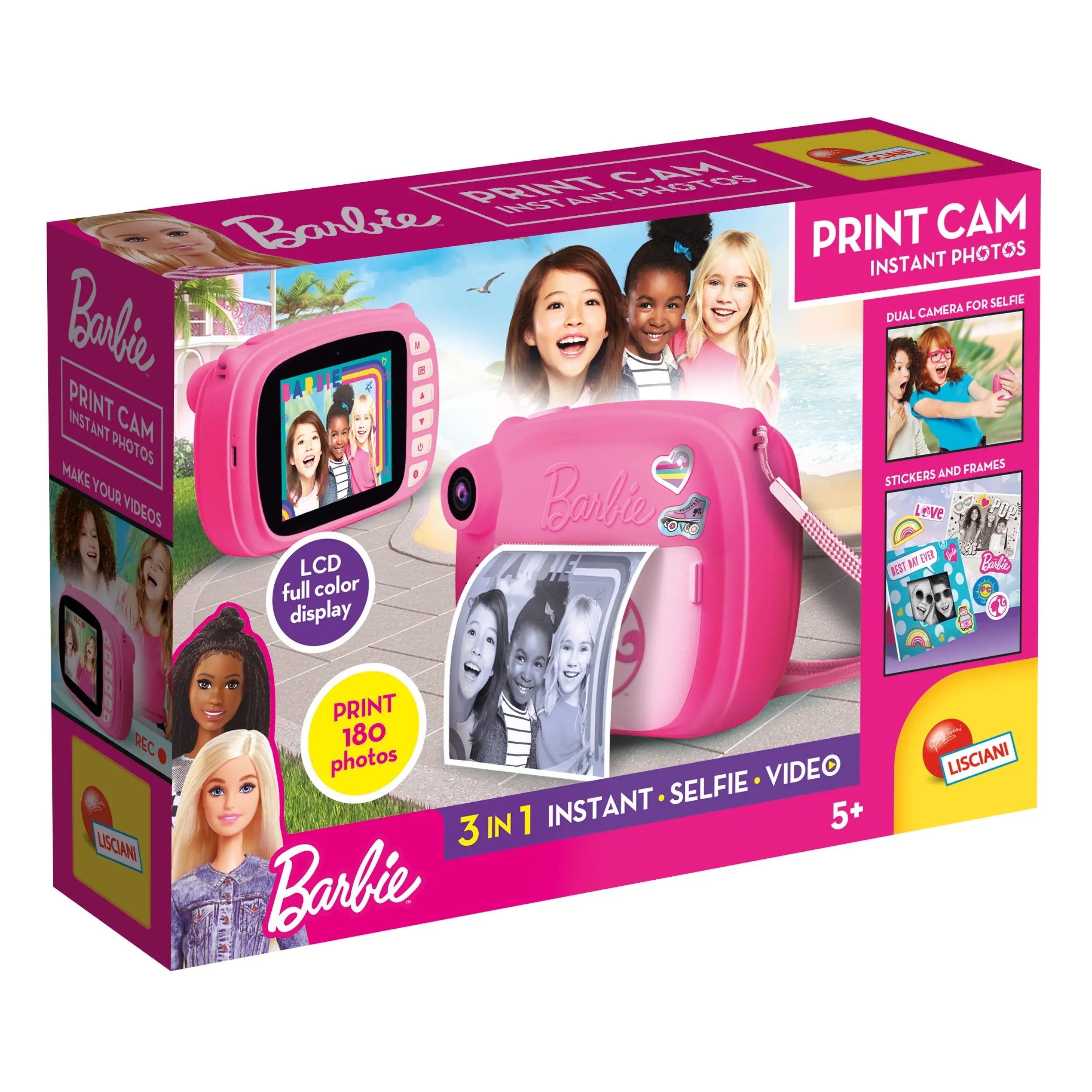Lisciani - Barbie Print Cam 3 in 1 Instant Photos