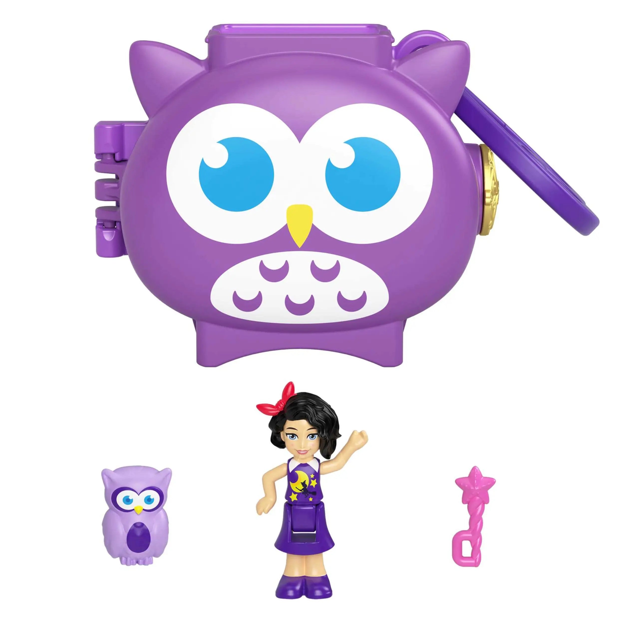 Mattel - Polly Pocket Pet Connects Stackable Owl Compact Playset HHW32