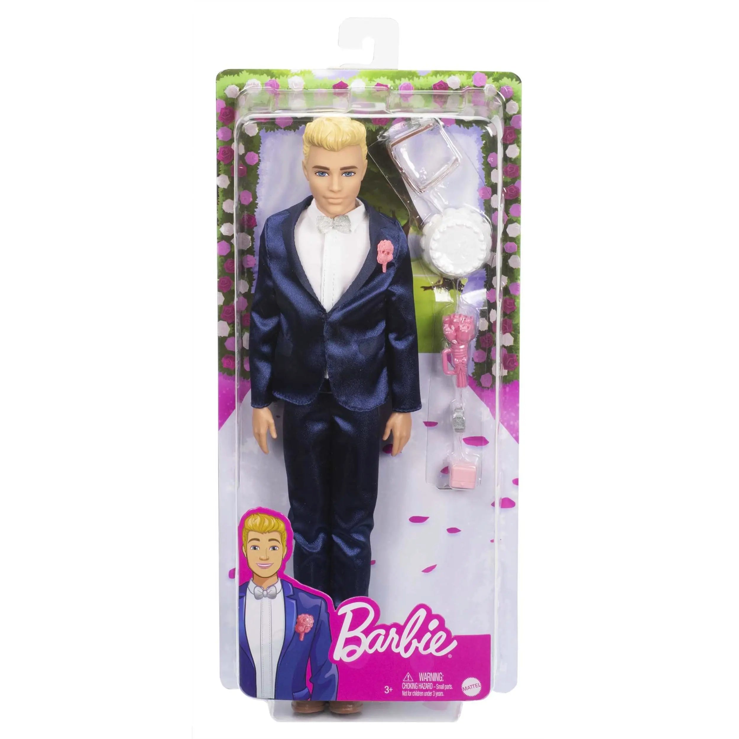 Mattel - Barbie Fairytale Ken Groom Doll (Blonde 12-Inch) Wearing Suit and Shoes, with 5 Accessories - Mod: GTF36