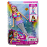 MATTEL  - Barbie Dreamtopia twinkle lights mermaid doll (12 in, blonde) with water-activated light-up feature and pink-streaked hair, gift for 3 to 7 year olds