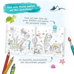 TROTSCH - Mermaid Sticker Colouring Book Arts and Crafts - German Edition