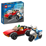 LEGO 60392 City Police Bike Car Chase Toy with Racing Vehicle & Motorbike Toys for 5 Plus Year Olds, Kids Gift Idea, Set featuring 2 Officer Minifigures