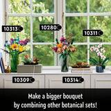 LEGO 10313 Icons Wildflower Bouquet Set, Artificial Flowers with Poppies and Lavender, Crafts for Adults, Home Décor, Valentine's Day Gifts for Her & Him, Botanical Collection
