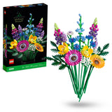 LEGO 10313 Icons Wildflower Bouquet Set, Artificial Flowers with Poppies and Lavender, Crafts for Adults, Home Décor, Valentine's Day Gifts for Her & Him, Botanical Collection