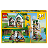 LEGO 31139 Creator 3 in 1 Cosy House Toy Set, Model Building Kit with 3 Different Houses plus Family Minifigures and Accessories, Gift for Kids, Boys and Girls