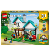 LEGO 31139 Creator 3 in 1 Cosy House Toy Set, Model Building Kit with 3 Different Houses plus Family Minifigures and Accessories, Gift for Kids, Boys and Girls