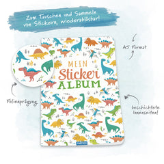 Trötsch Verlag - Bücher - Mein Stickeralbum Dino - Dinosaurier-Thema - 3 Jahre - Lernspielzeug
