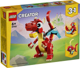 LEGO Creator 3in1 Red Dragon Toy to Fish Figure to Phoenix Bird Model, Animal Figures Set, Gifts for 6 Plus Year Old Boys, Girls and Kids 31145