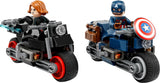 LEGO 76260 Marvel Black Widow & Captain America Motorcycles, Avengers Age of Ultron Set with 2 Superhero Motorbike Toys for Kids, Boys, Girls Aged 6 and Up