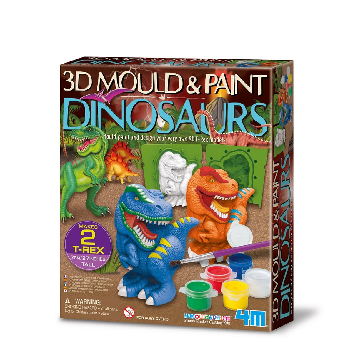 4M - 3D Mould & Paint Dinosaurs - Arts & Crafts