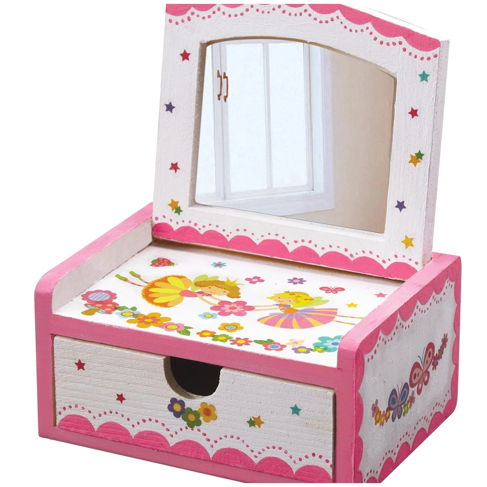 4M Design Your Own Fairy Chest features a pink, glossy-finished toy with decorative flowers, stars, and a butterfly design.