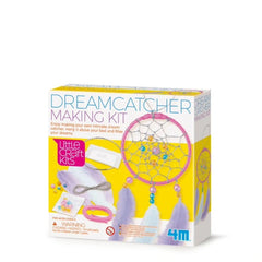 4M Little Craft Dream Catcher Making Kit with colorful packaging, featuring a dreamcatcher, glue, beads, and feathers.