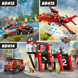 LEGO City 4x4 Fire Engine with Rescue Boat Building Toys for 5 Plus Year Old Boys & Girls, Imaginative Play Set Includes a Dinghy, Trailer, Tent, Camper and 2 Firefighter Minifigures, Gift Idea 60412