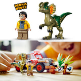 LEGO 76958 Jurassic Park Dilophosaurus Ambush Dinosaur Toy for Boys, Girls, Kids 6 Plus Years Old, with Dino Figure and Jeep Car Toy, 30th Anniversary Collection Set