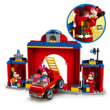 LEGO 10776 Disney Mickey and Friends Fire Engine & Station Building Toy for Kids 4 Years Old, with Minnie Mouse Firefighter