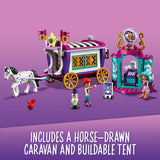 LEGO 41688 Friends Magical Caravan Horse Set, Fairground Amusement Park with 2 Mini Dolls, Vehicle Toy for Kids 7 Years Old