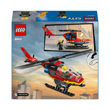 LEGO City Fire Rescue Helicopter Toy for 5 Plus Year Old Boys & Girls, Vehicle Building Set with Firefighter Pilot Minifigure, Imaginative Play Gift for Kids 60411