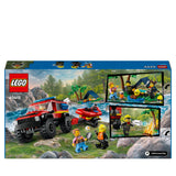LEGO City 4x4 Fire Engine with Rescue Boat Building Toys for 5 Plus Year Old Boys & Girls, Imaginative Play Set Includes a Dinghy, Trailer, Tent, Camper and 2 Firefighter Minifigures, Gift Idea 60412